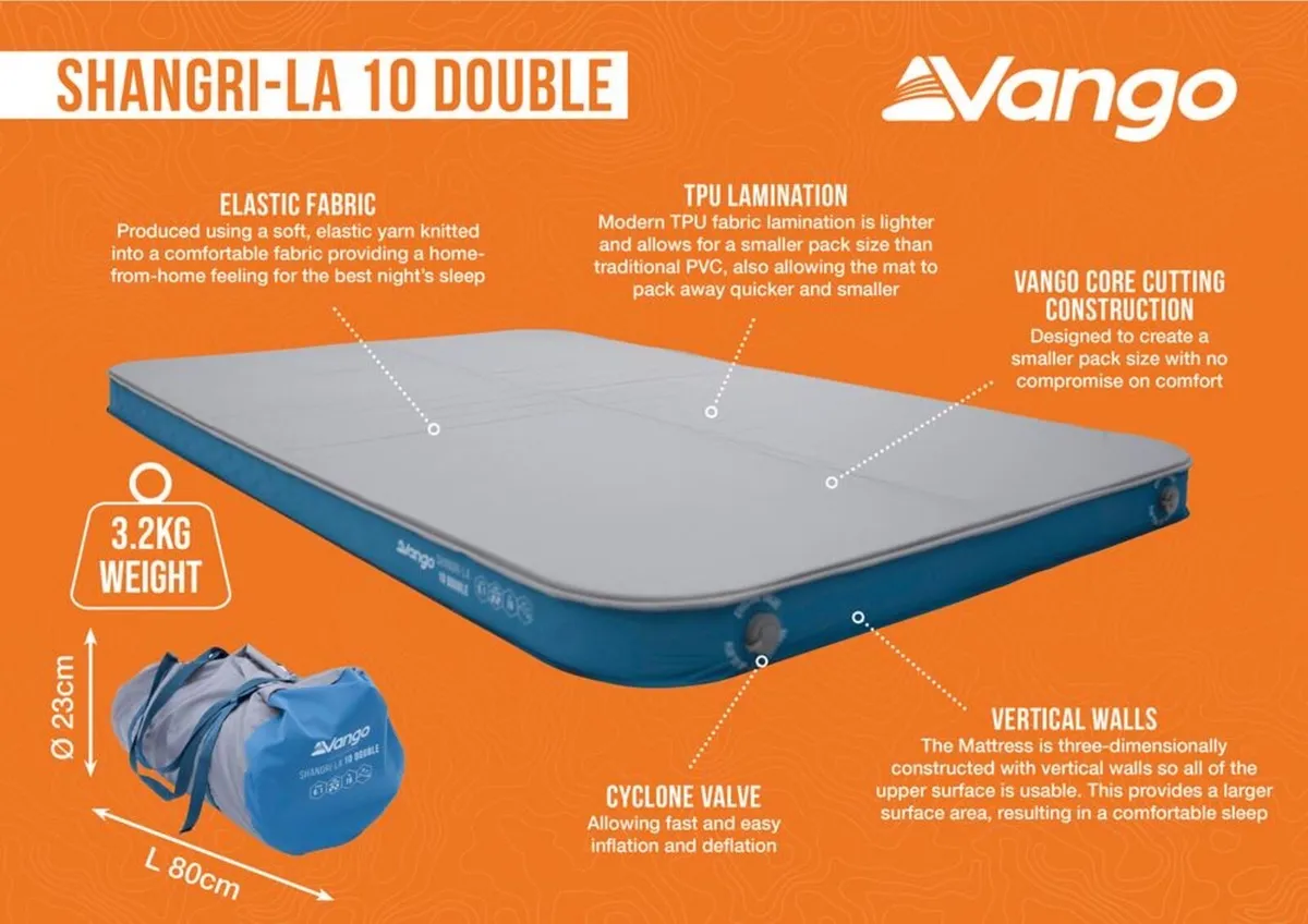 Vango shangri-La 10cm double camping mattress - Image 1
