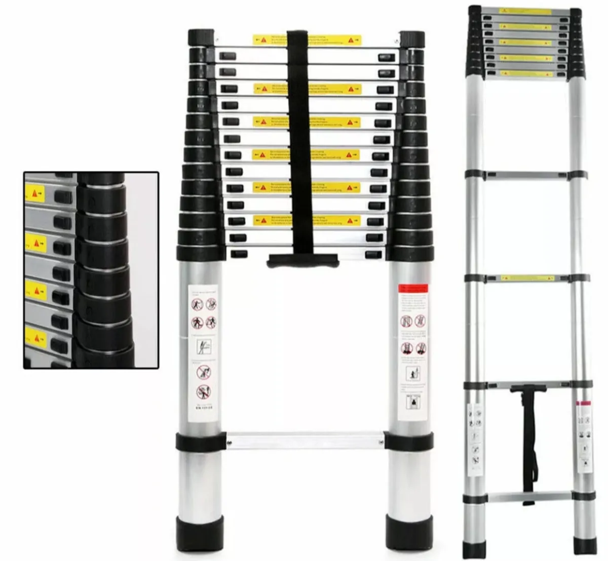 3.8 Metre Telescopic Ladder 12.5ft Aluminium NEW - Image 3