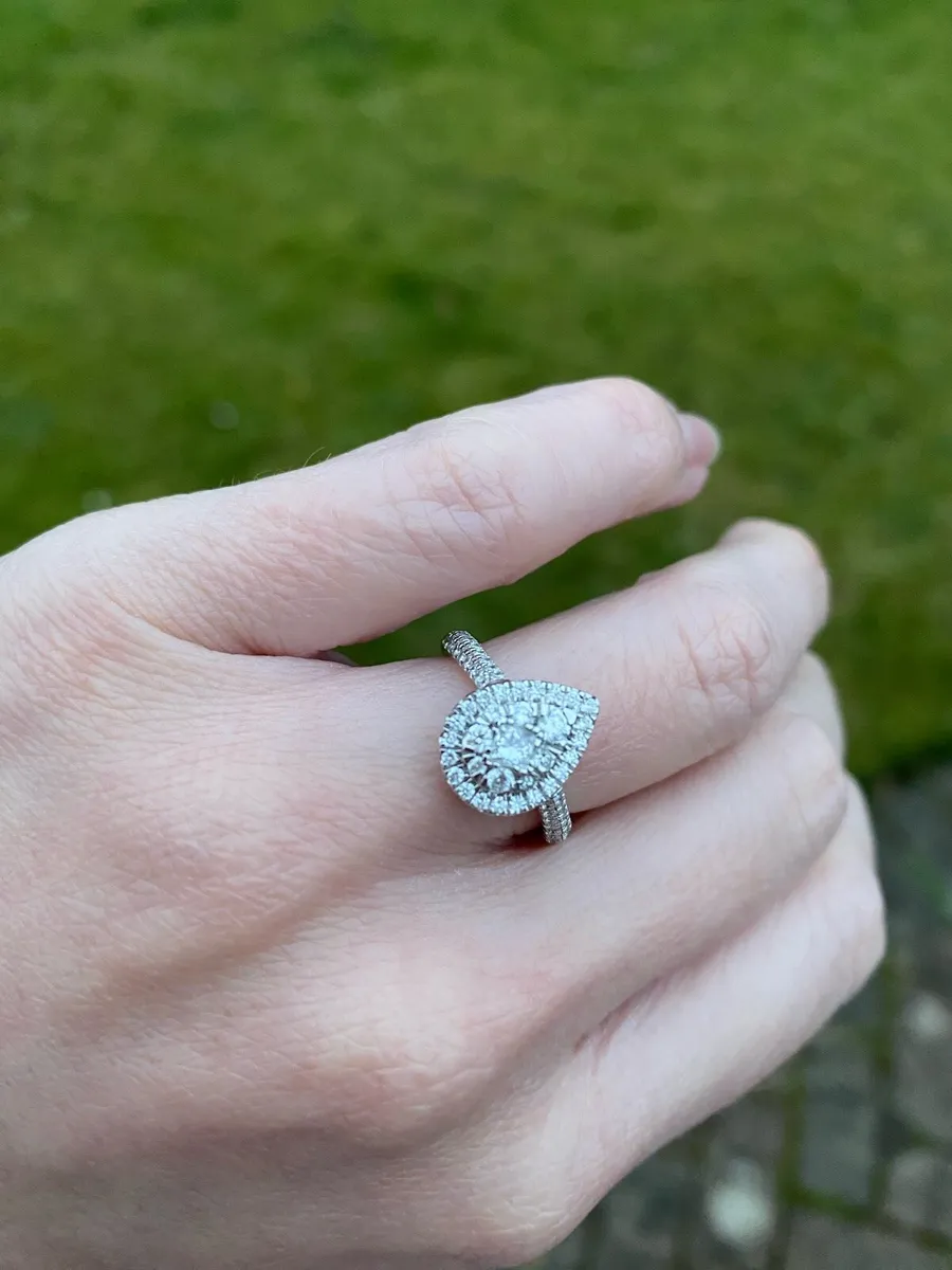 Pear Halo Diamond Engagement Ring - Image 1