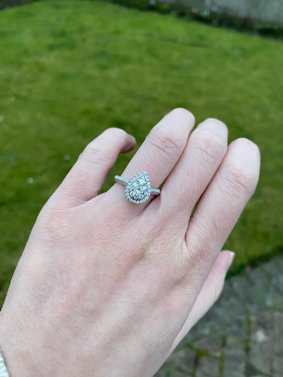 Pear Halo Diamond Engagement Ring - Image 2