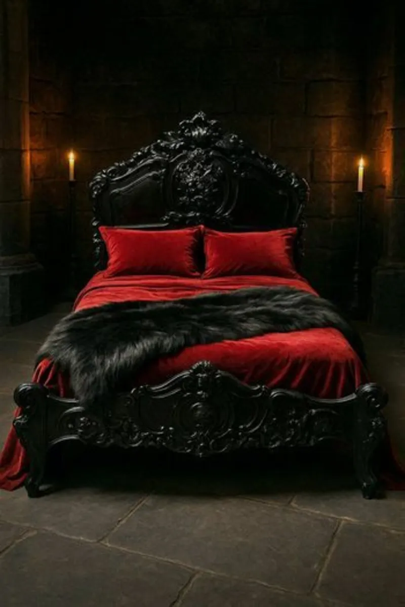 Stately Mahogany Bed Dracula Double Bed Bat Double - Image 3