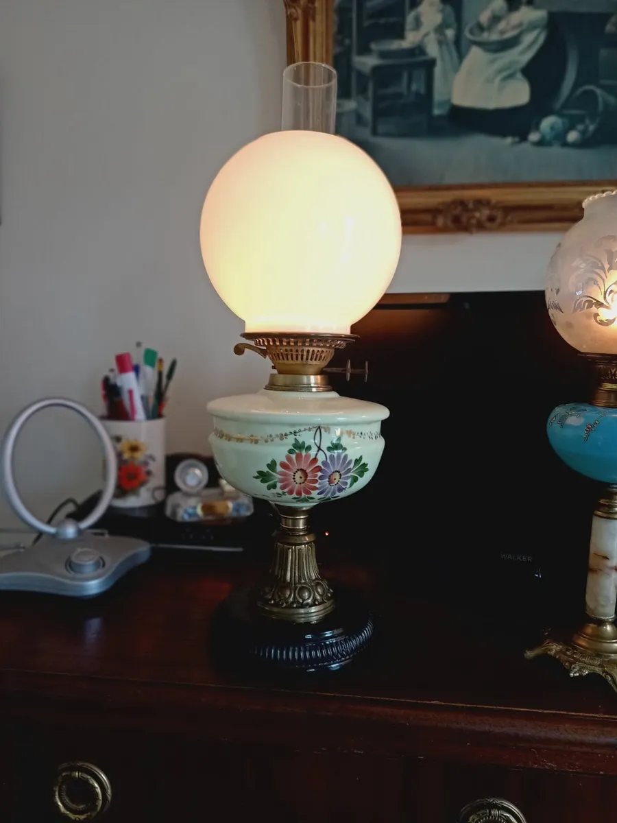 2  Victorian oil lamps - Image 2