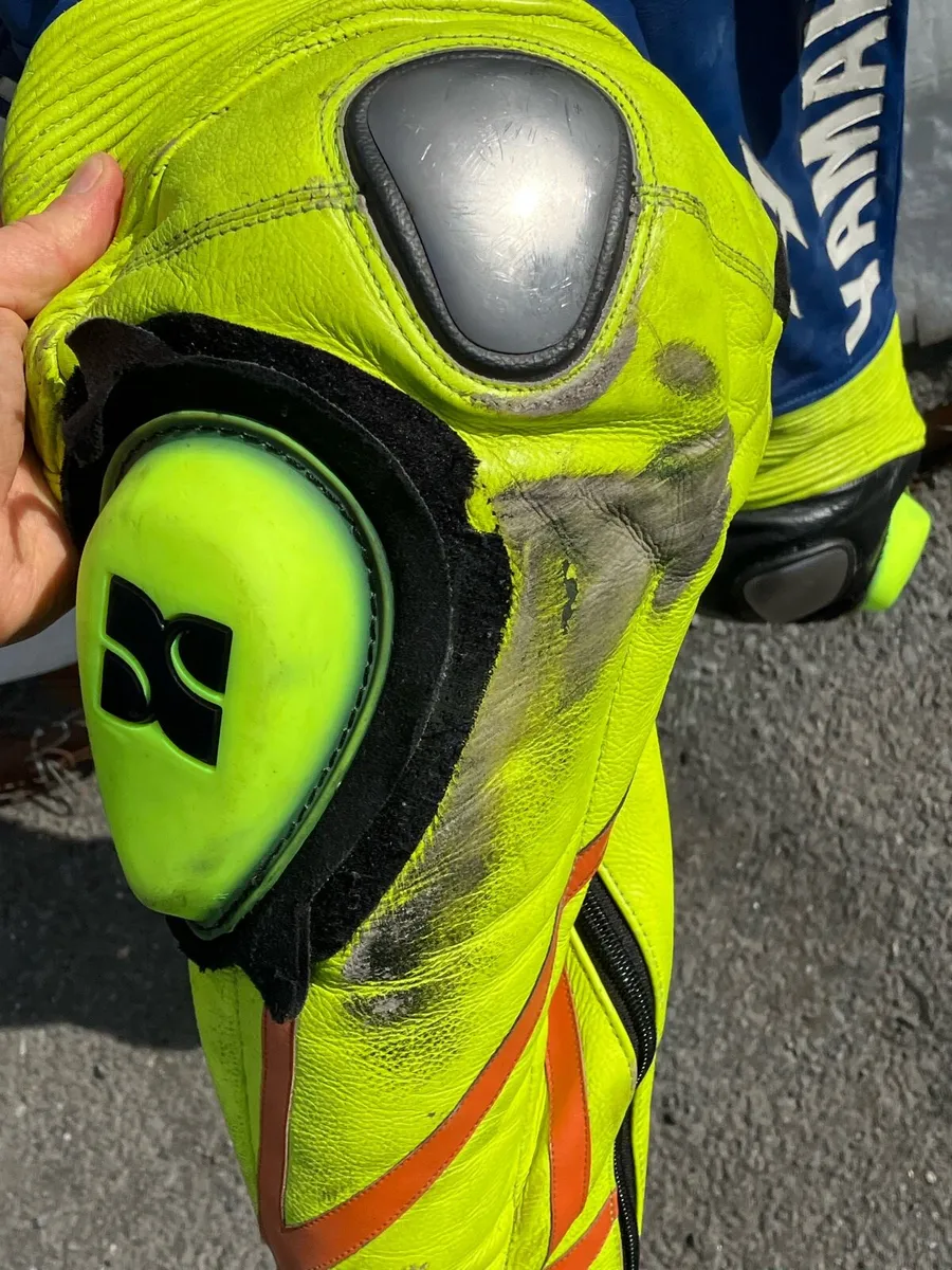Blue Yamaha Rossi Leather Motorcycle Suit - Image 2