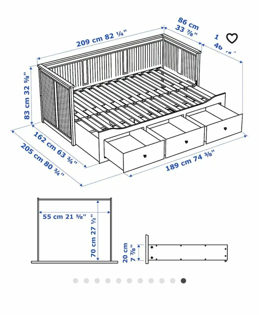 Ikea Hemnes Day bed 3 drawer - Image 4