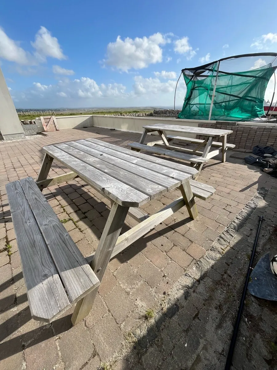 3 wooden indoor/outdoor tables - Image 1