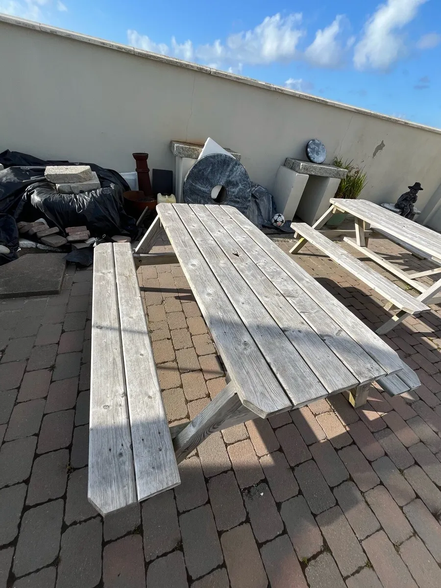 3 wooden indoor/outdoor tables - Image 3