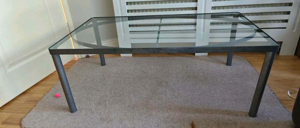 Coffee Table – Glass & Metal – Light & Detach - Image 1