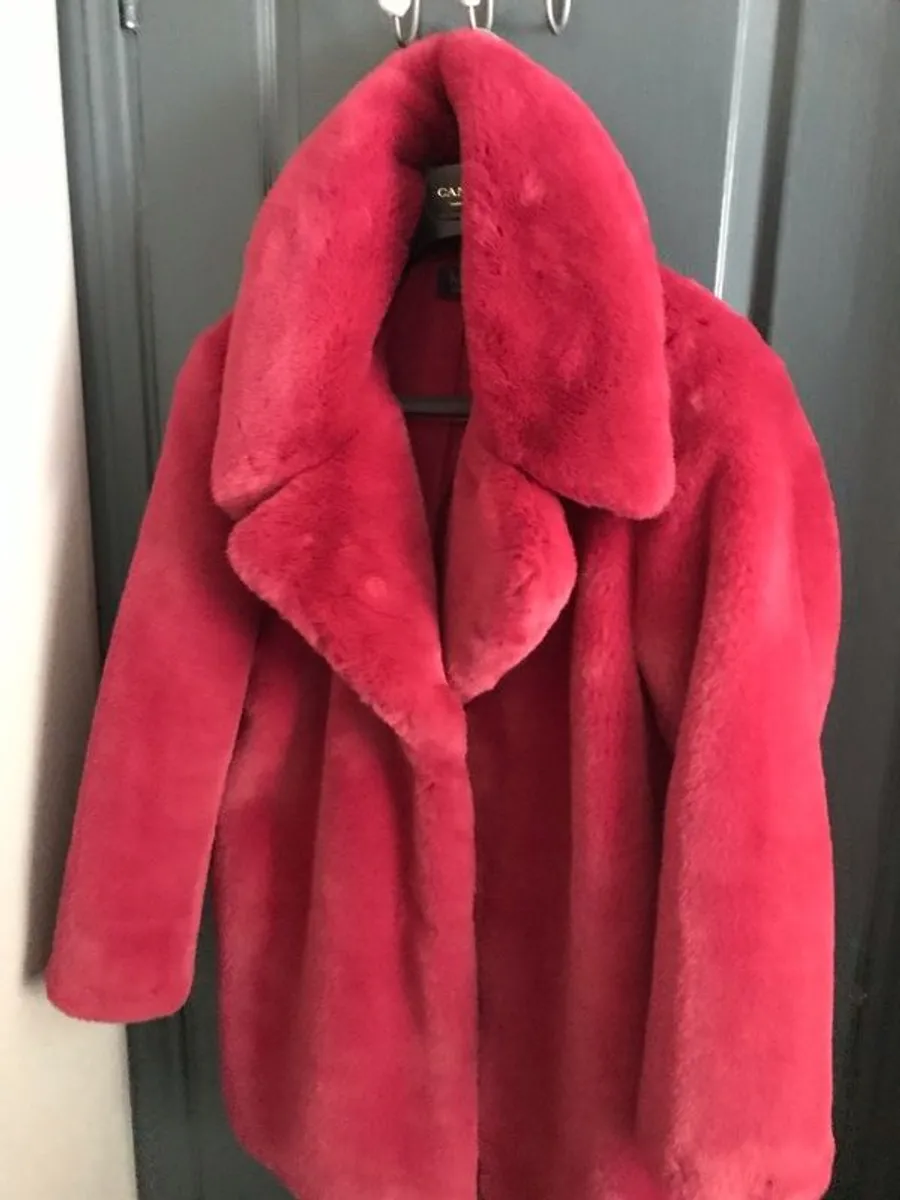 Fun Fur jacket M&S, cerise pink, size 18 - Image 4