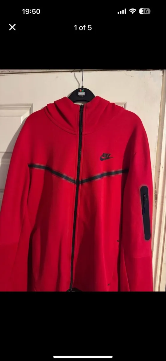 Red Nike Tech Fleece Tracksuit - Image 1