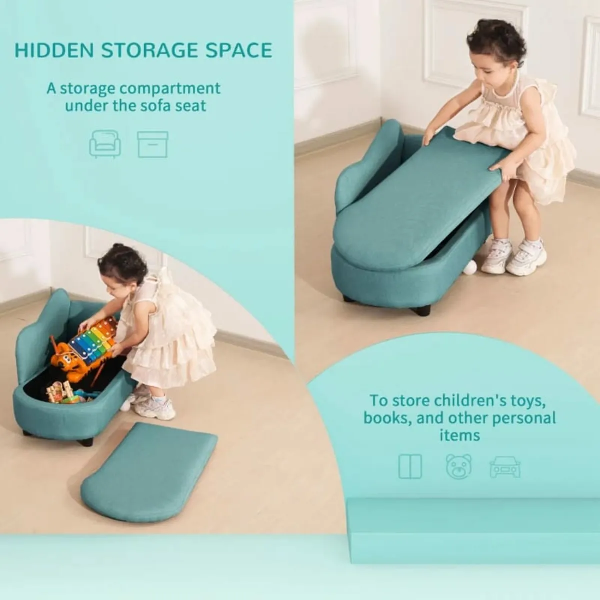 Toddlercouch, Kids Sofa, Armchair Lounge Seater wi - Image 4