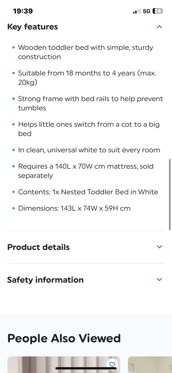 Smyths Toddler Bed - Image 4