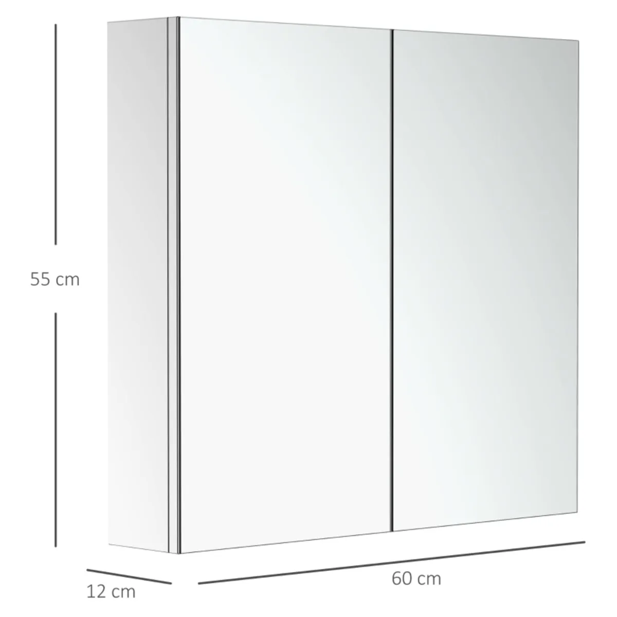 Stainless Steel Double Doors Bathroom Mirror Cabin - Image 2