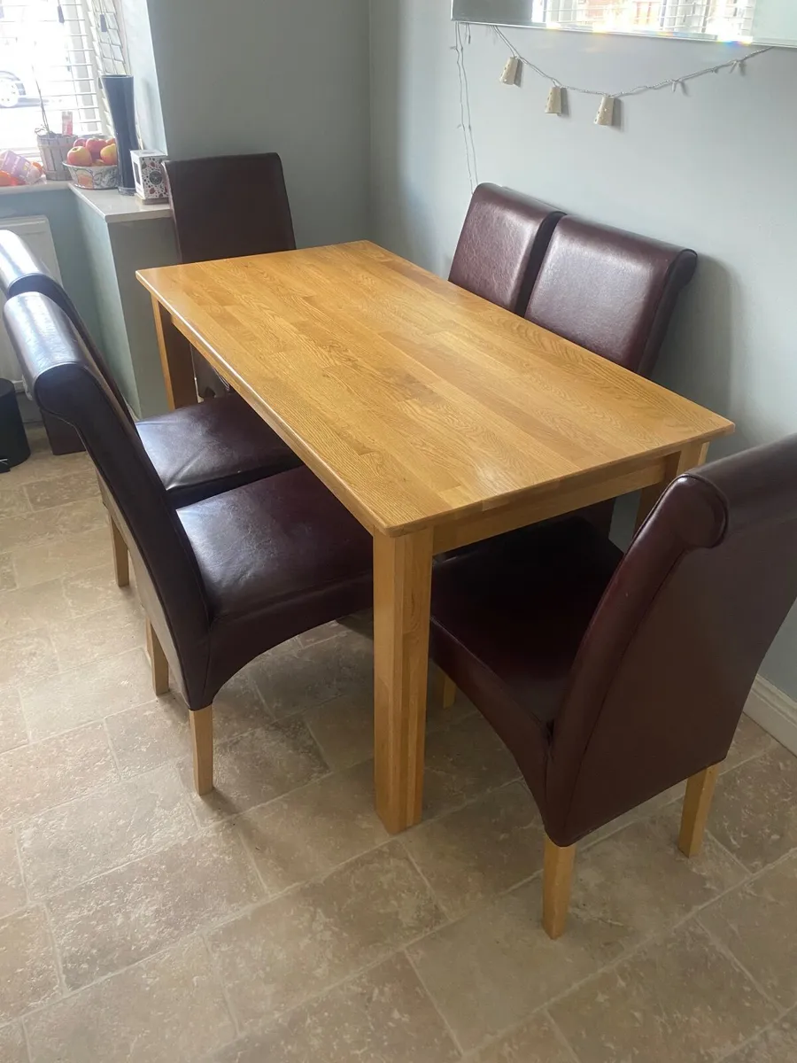 Dining table and six chairs - Image 2