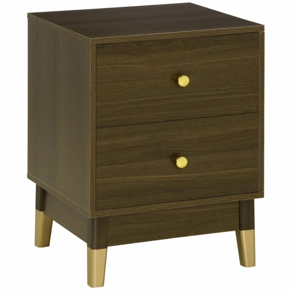 Wooden Nightstand, Bedside Table with Drawer, Wood - Image 3
