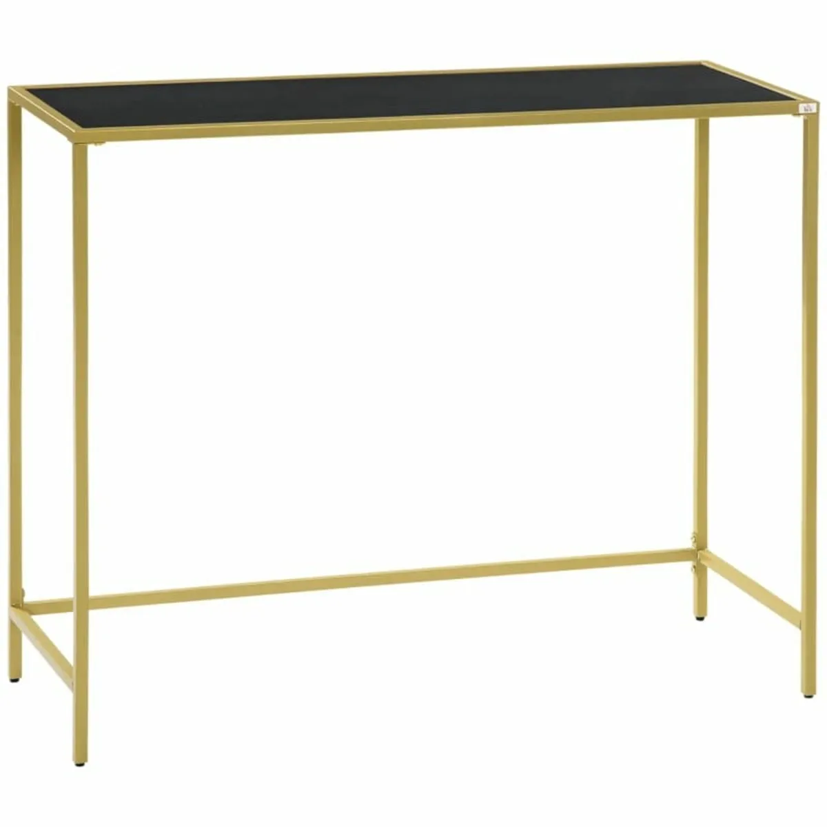 Industrial Console Table, Tempered Glass Top Sofa - Image 1