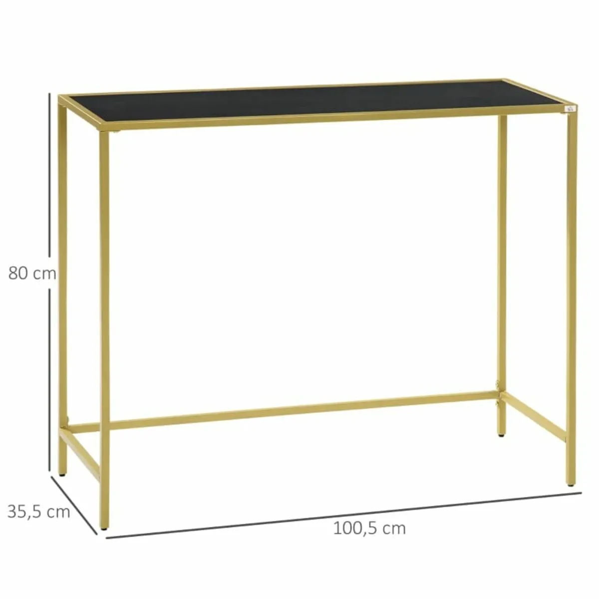 Industrial Console Table, Tempered Glass Top Sofa - Image 2