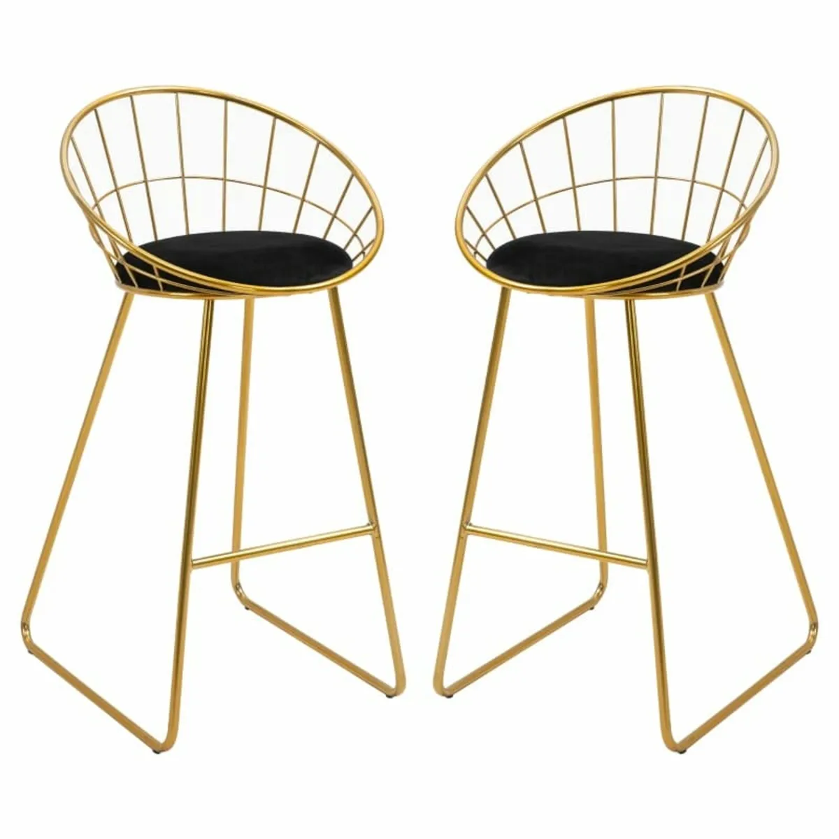 2 pcs. Bar Stool Kitchen Stool with Backrest Plast - Image 1