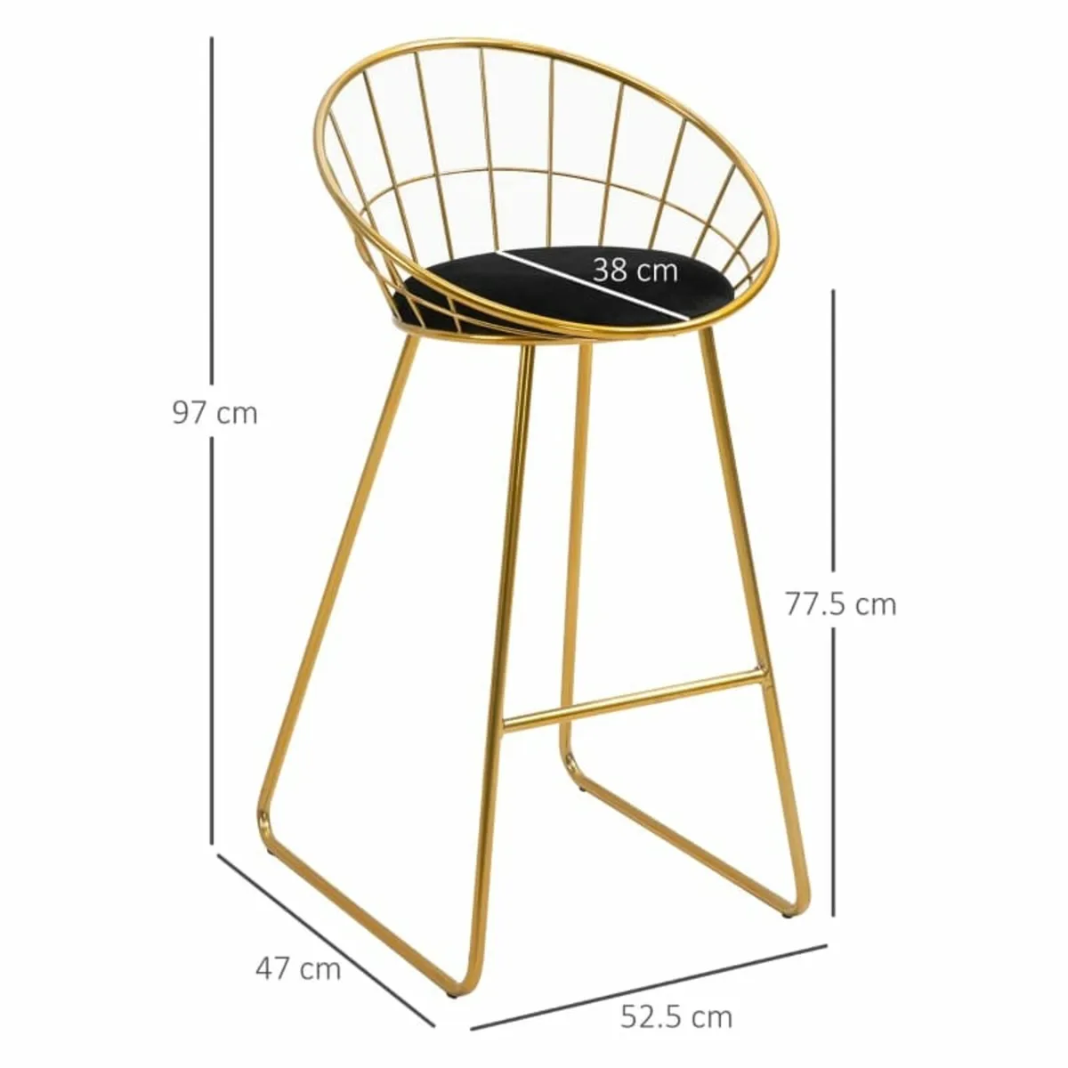 2 pcs. Bar Stool Kitchen Stool with Backrest Plast - Image 2
