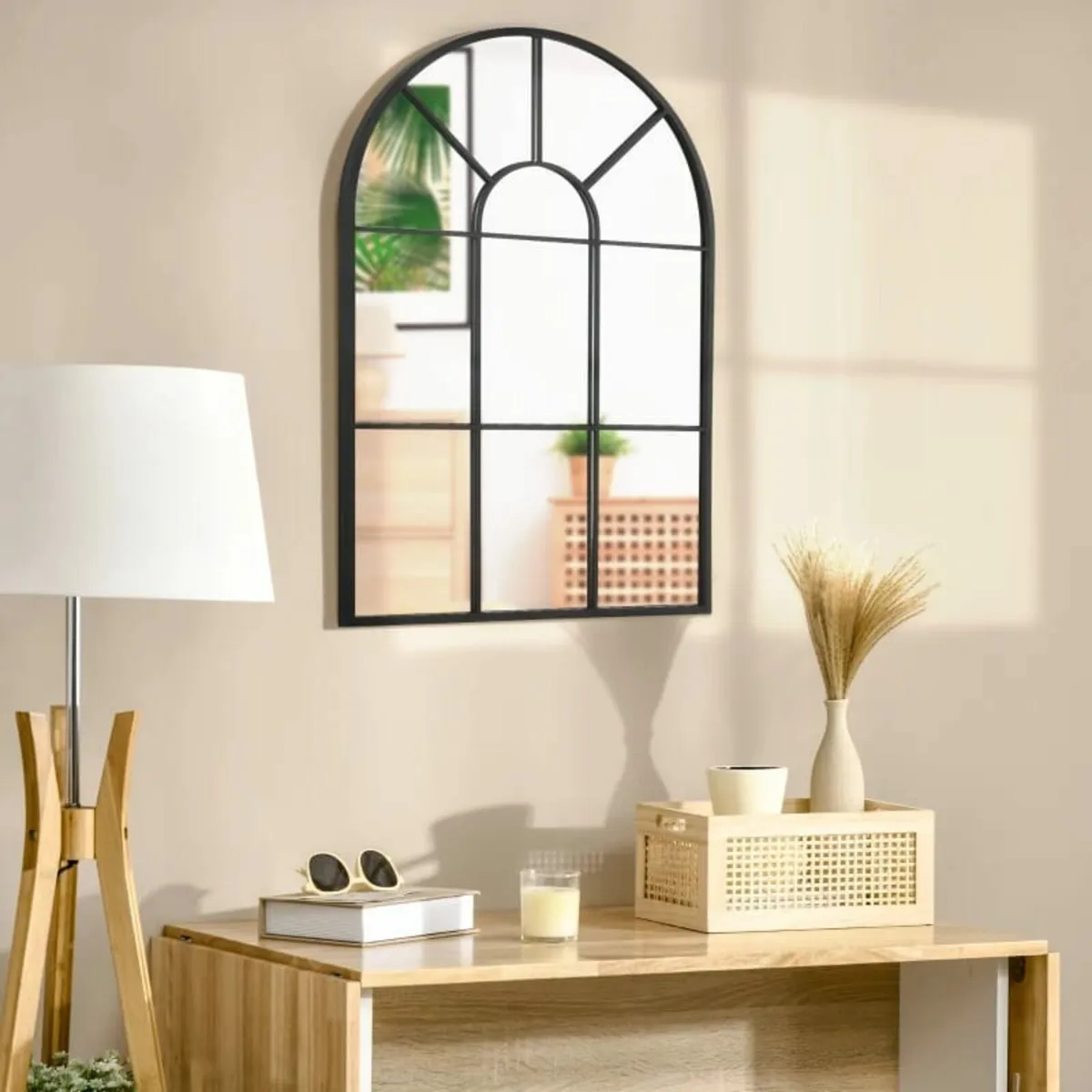 Arched Wall Mirror, 91 x 60 cm Window Mirrors for - Image 3