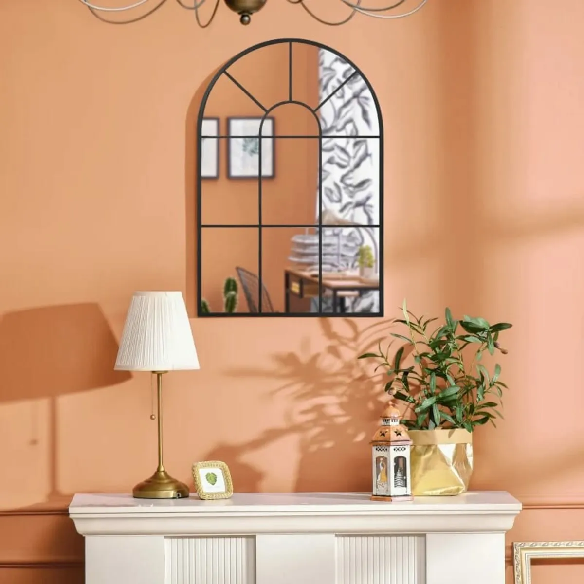 Arched Wall Mirror, 91 x 60 cm Window Mirrors for - Image 4