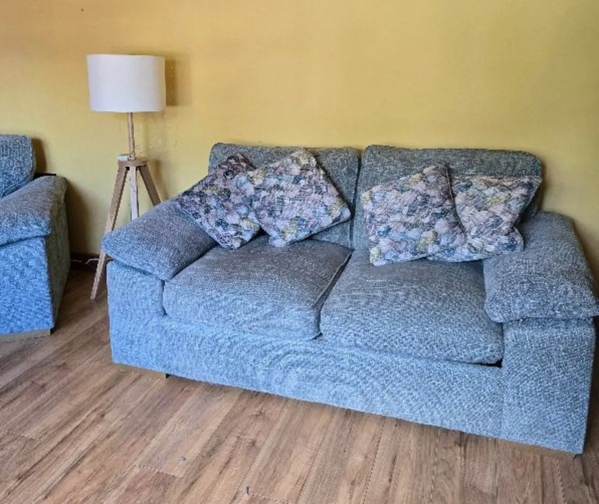 2 piece suite :2-seater sofa-bed + love chair in g - Image 3
