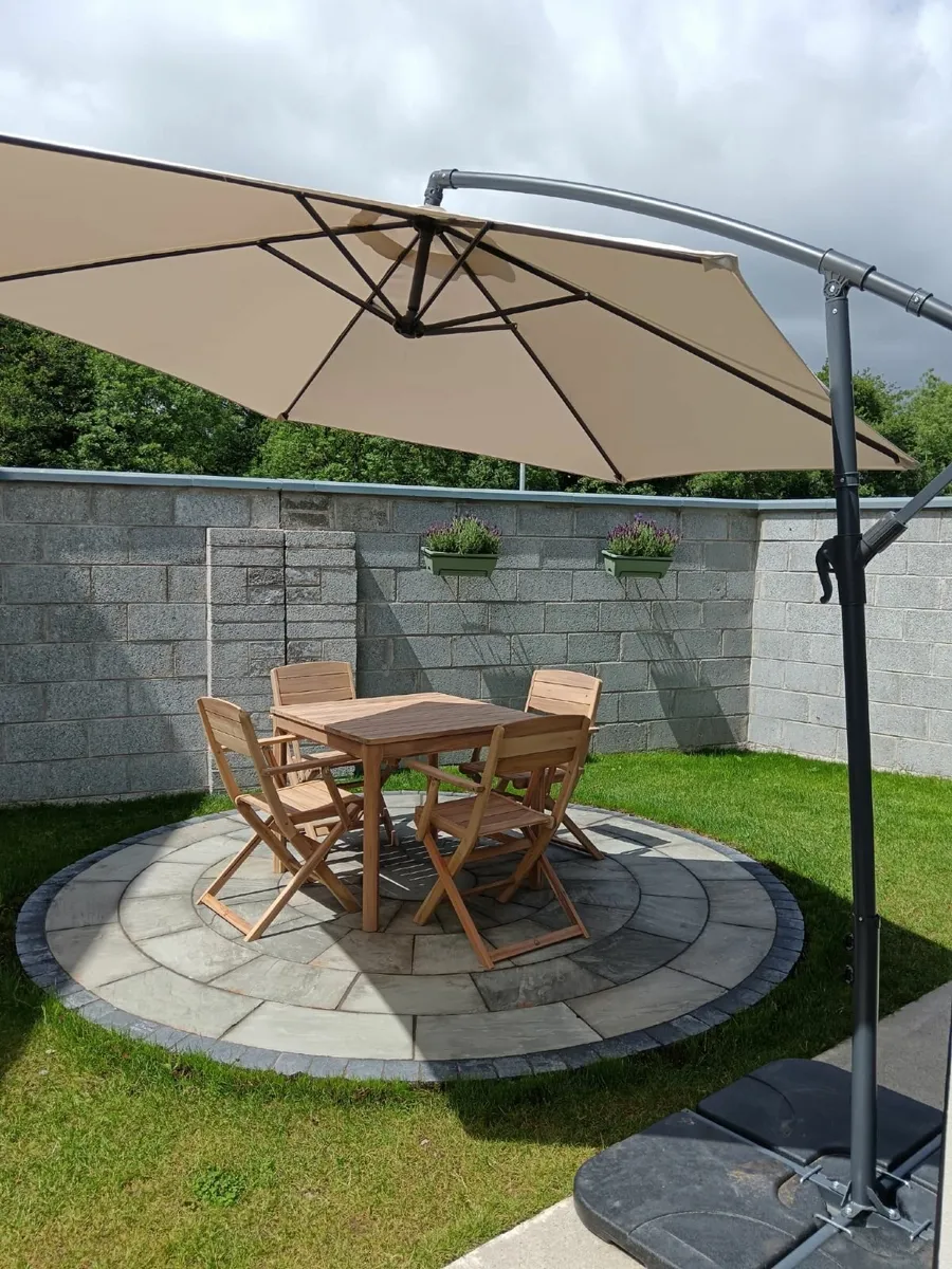 3m Outdoor Parasol (+ 100kg weight and cover) - Image 3