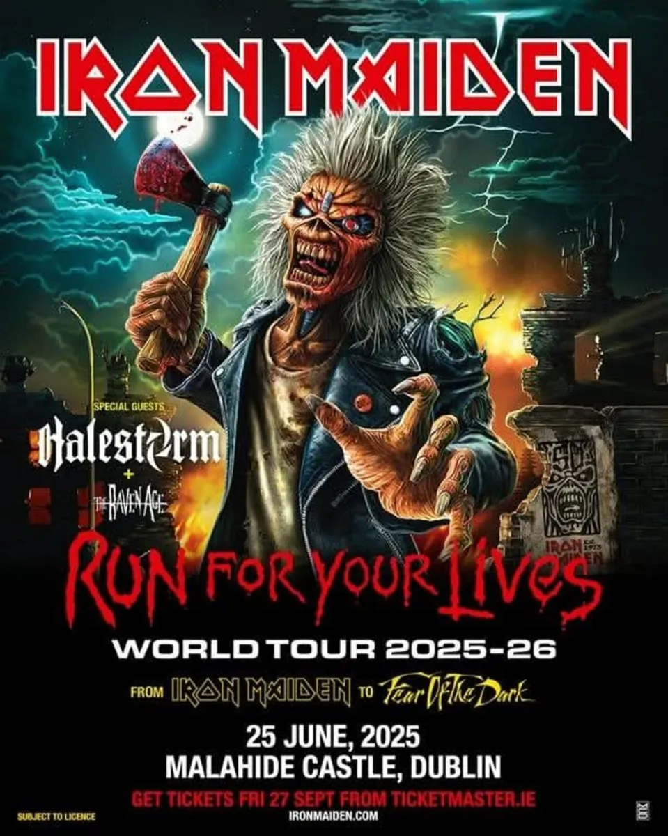 1 iron maiden ticket Malahide Castle