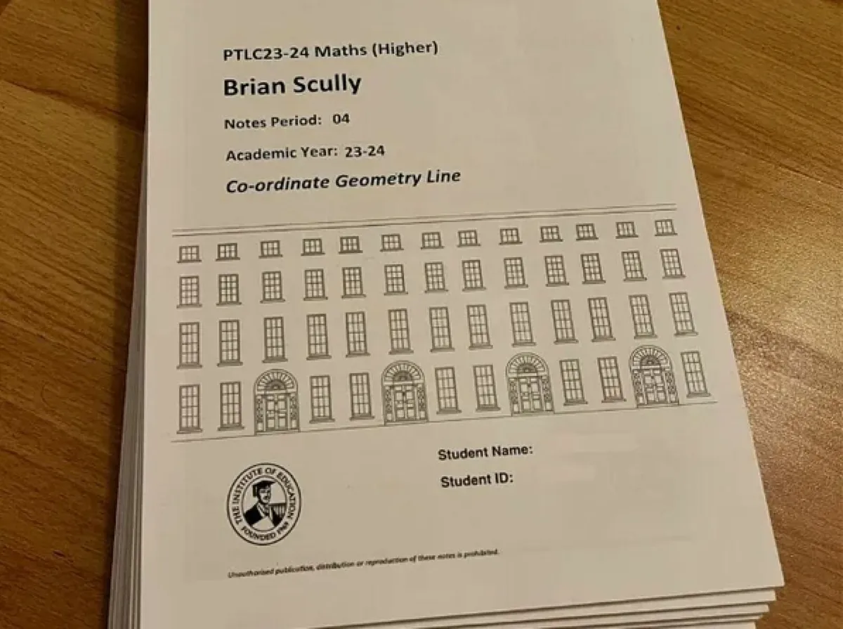 LCHL Maths Notes from Institute of Education - Image 1
