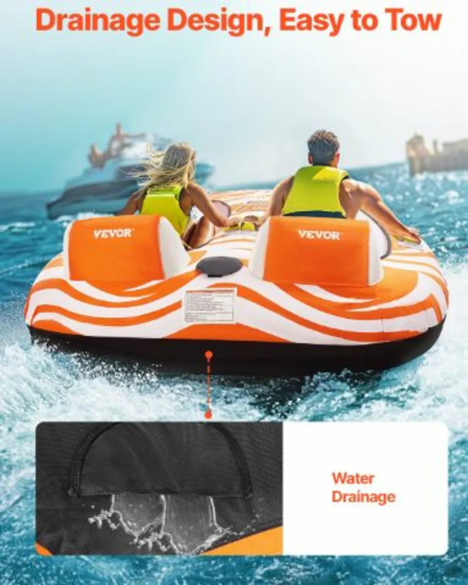 owable Tubes for Boating 2-Person Inflatable Boat - Image 2