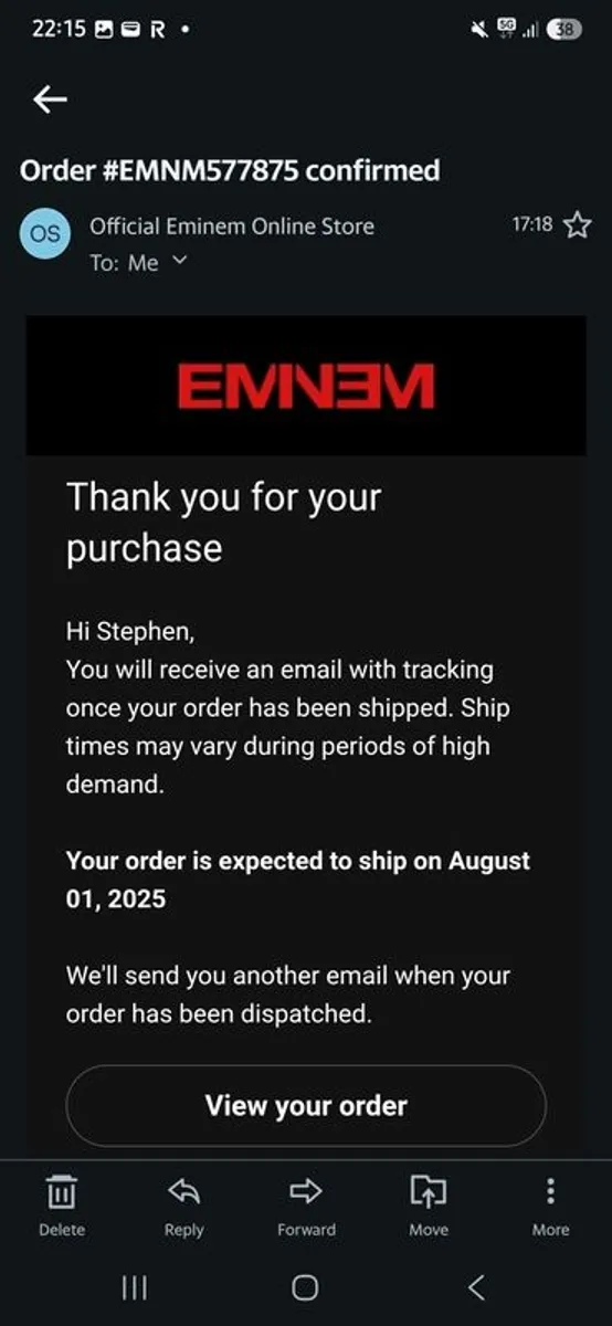 Eminem MMLP 25TH Anniversary Shadow box with Lyric Sheet And authentic signature. - Image 3