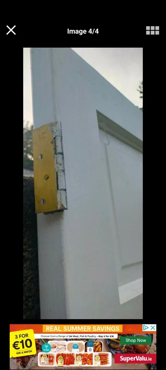 2 Solid white Doors, 1 with Handles and hinges and - Image 4