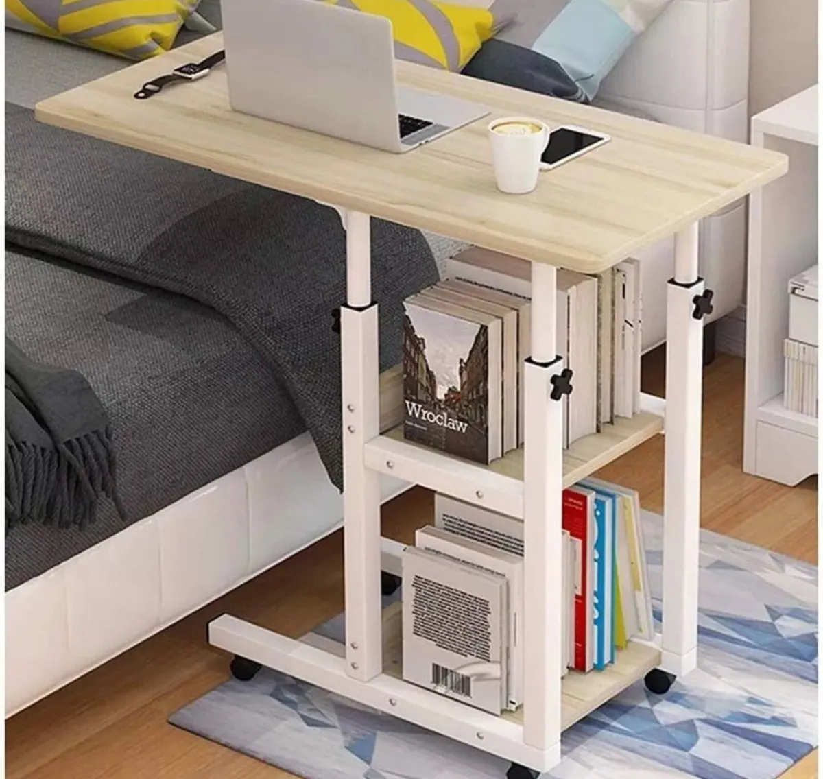 NEW Over Bed Desk Table Height Adjustable - Image 1
