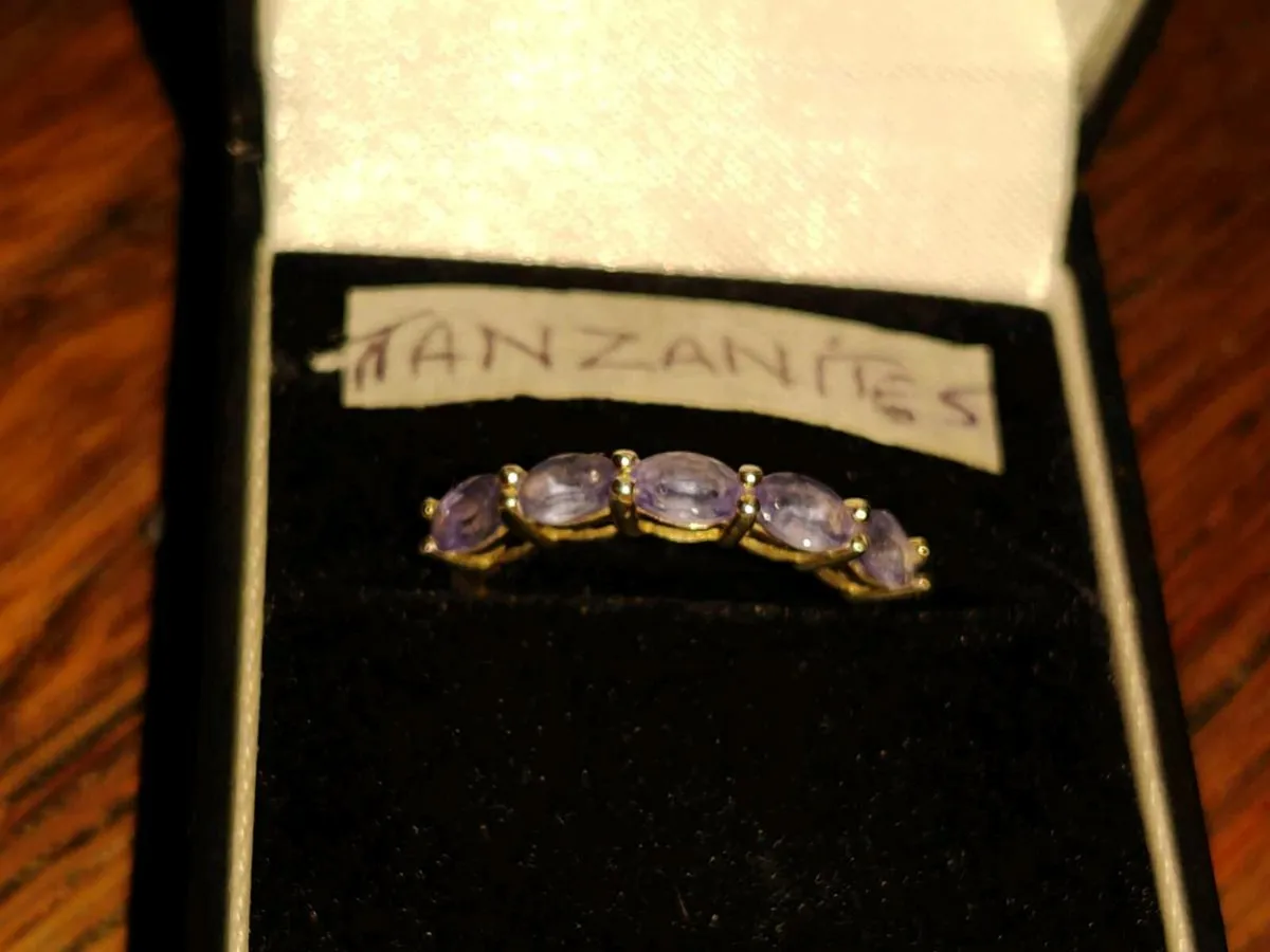 TANZANITE ETERNITY, 925 Silver Chunky Dress Ring ! - Image 3