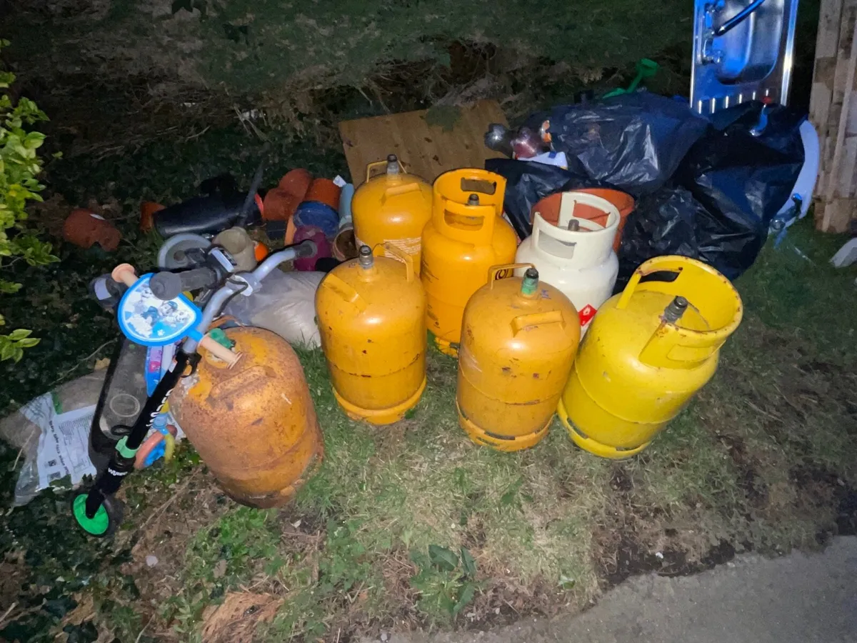 Empty gas bottles