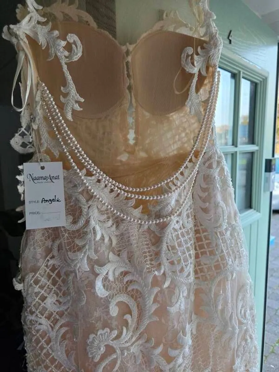 Angelic Wedding Dress by Naama & Anat Navipur, Haute Couture Ivory Size 6 - Image 3