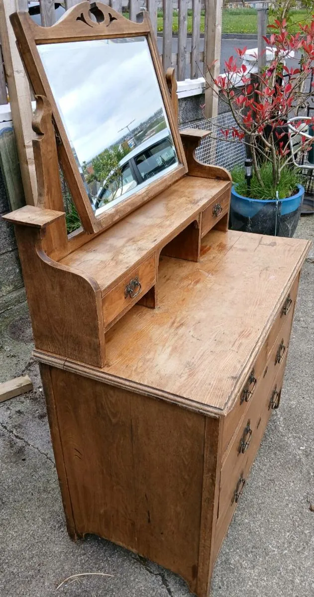 Antique  Chest of Drawers with Mirror - Image 2