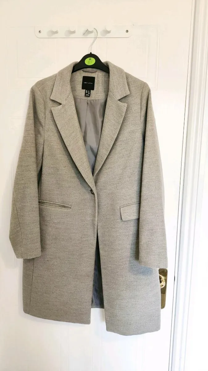 New Look Grey Coat – UK 12 - Image 1