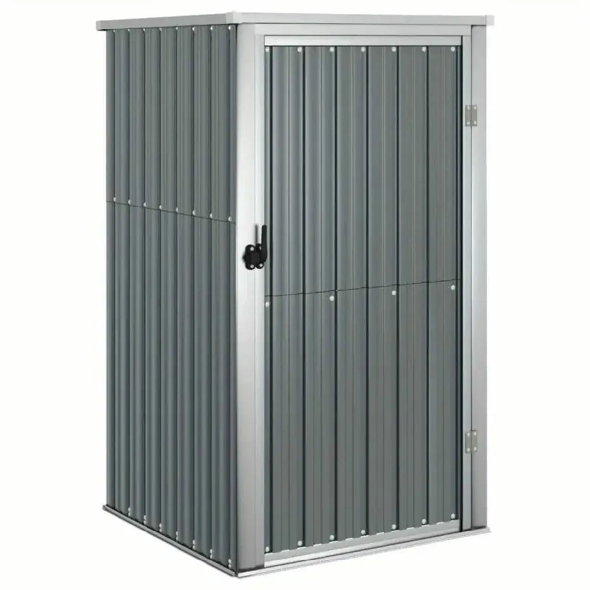 Durable Grey Galvanized Steel Garden Tool Shed - Image 3