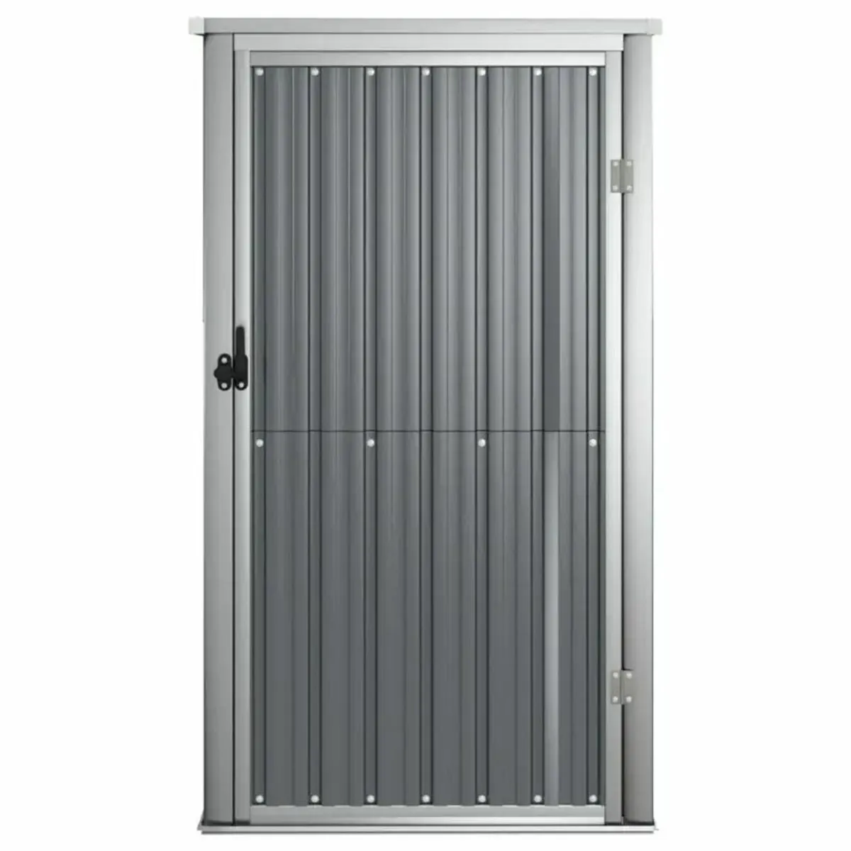 Durable Grey Galvanized Steel Garden Tool Shed - Image 4