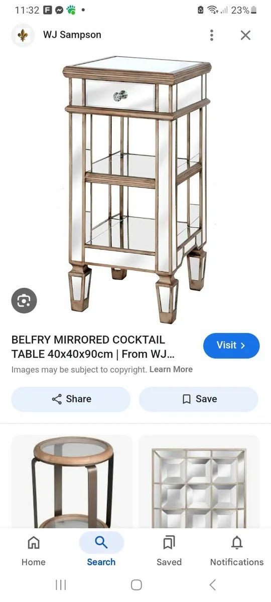 Tall mirror table immaculate condition
