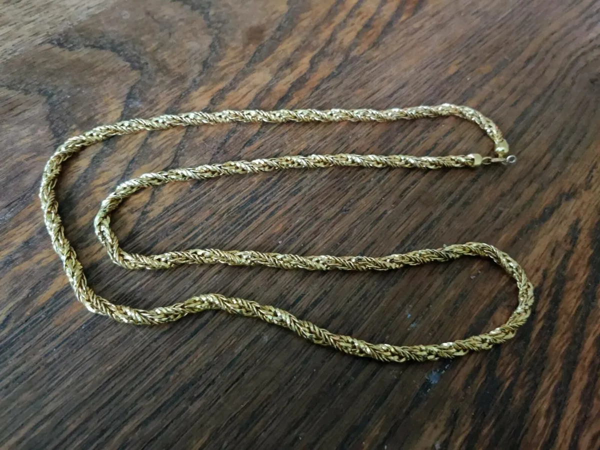 24CT GOLD PLATED CHUNKY, 24"Long Slip Over Chain! - Image 1