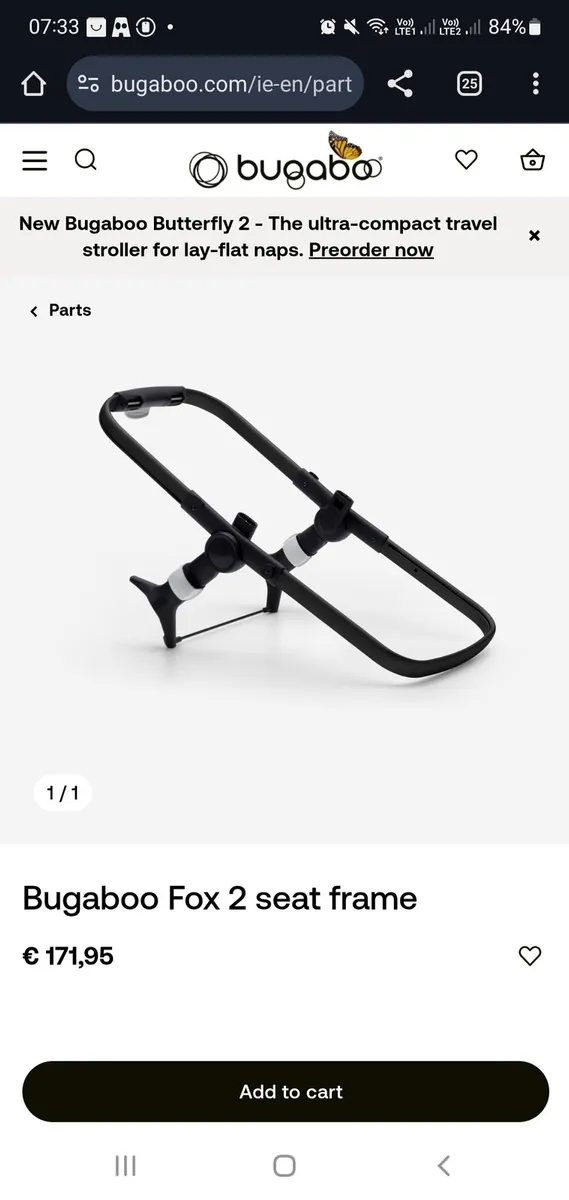 Bugaboo Fox 2 Seat Frame - Image 1