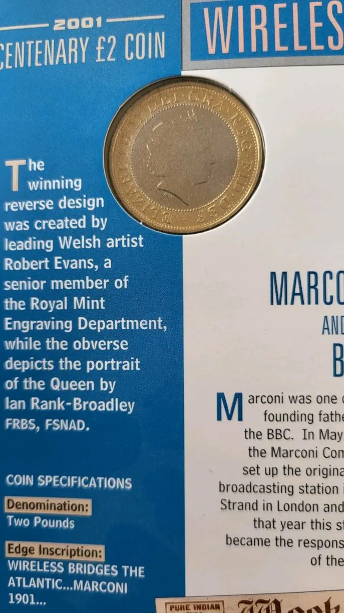 2001 Two Pounds Centenary £2 Coin, BBC - Image 2