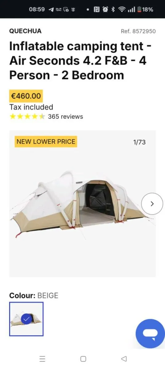 4 person air tent - Image 1
