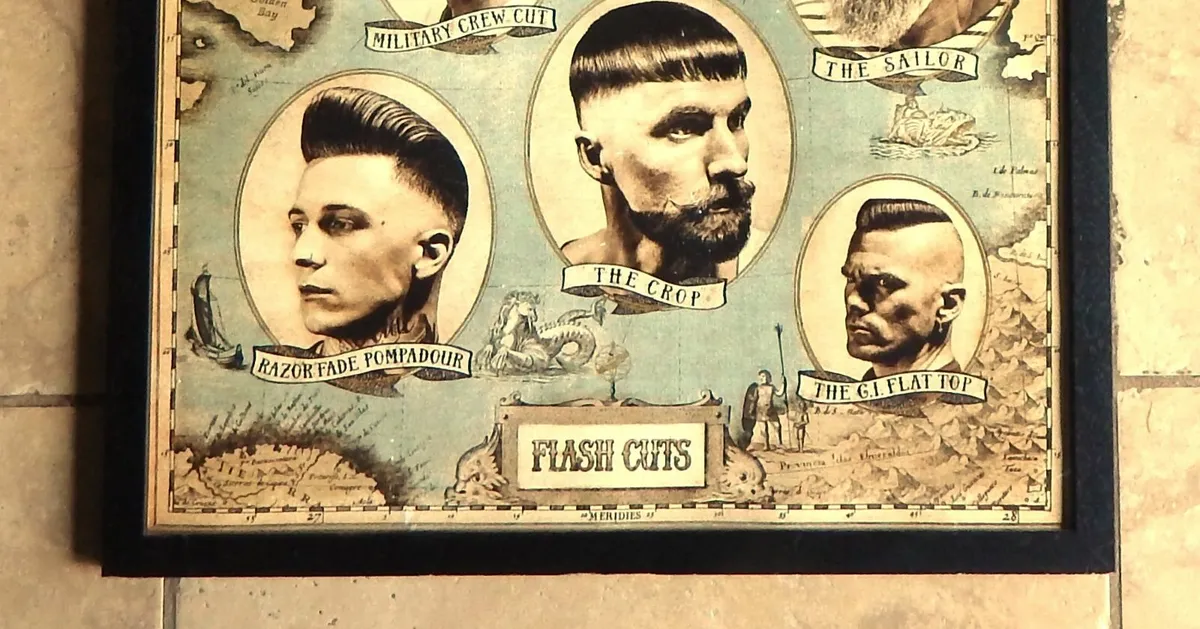 Large Framed Men’s Hairdressing Poster - Image 3