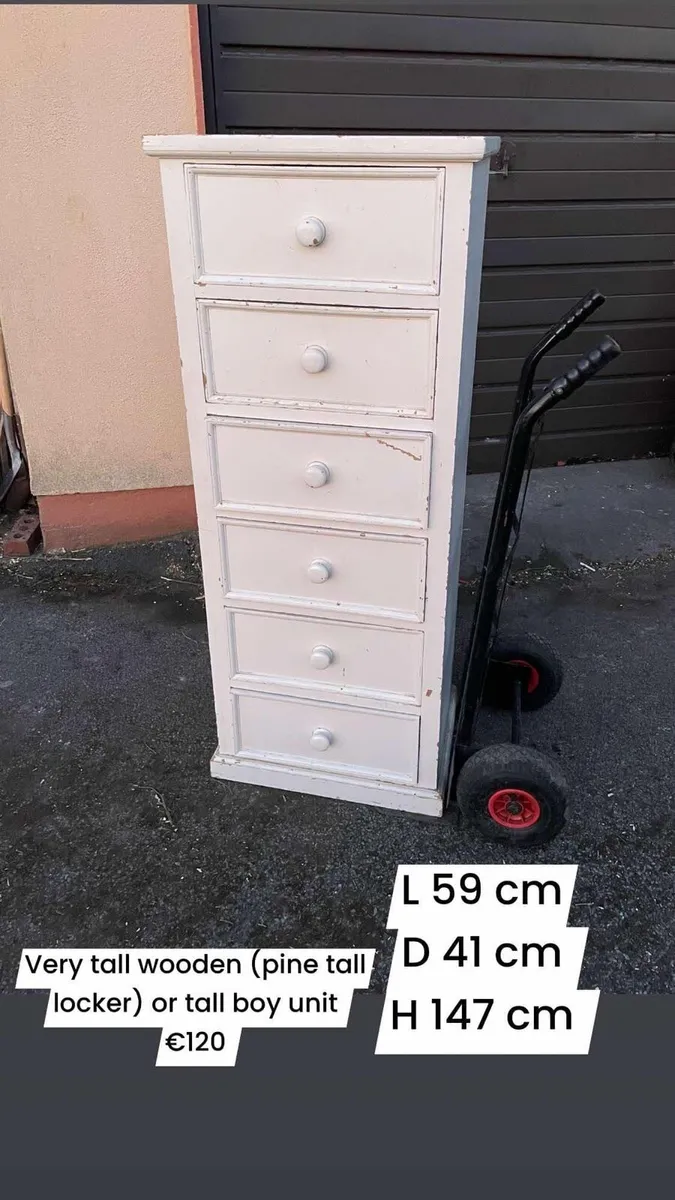 Wooden chest of drawers / tall boy unit - Image 2