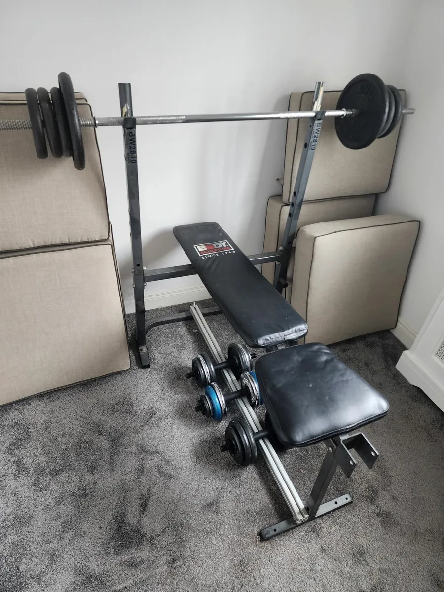Bench barbell,dumbbells and weight