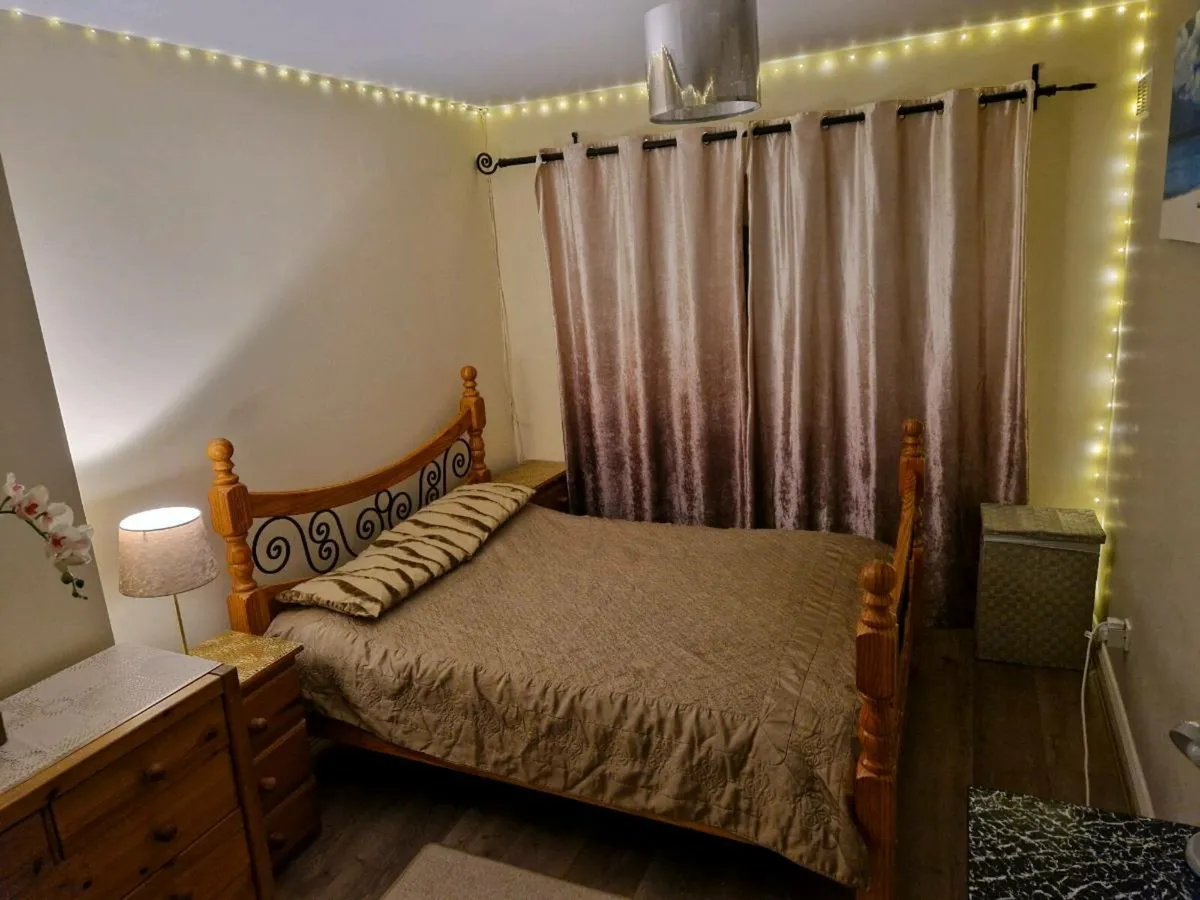 Double wooden bed frame + matteress Free delivery - Image 4