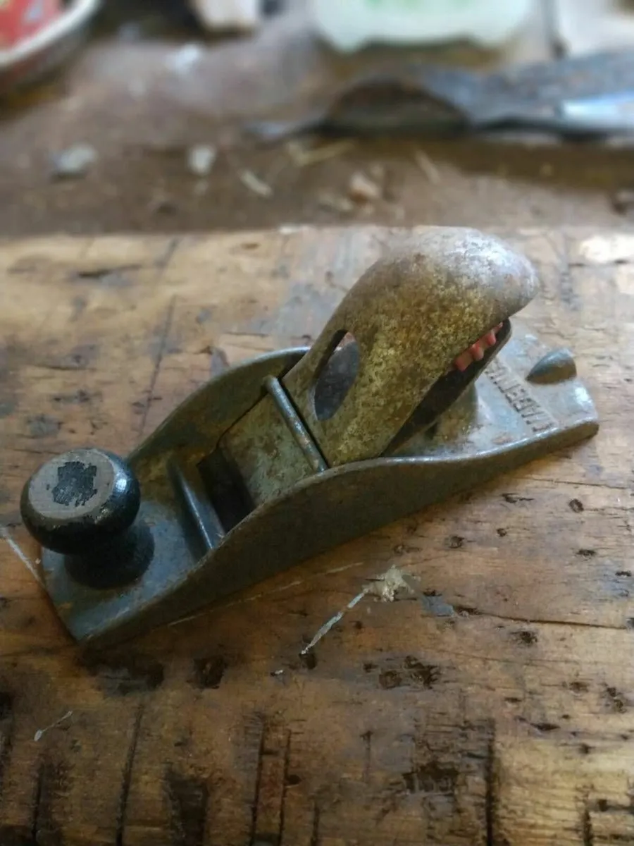 Vintage metal block Plane