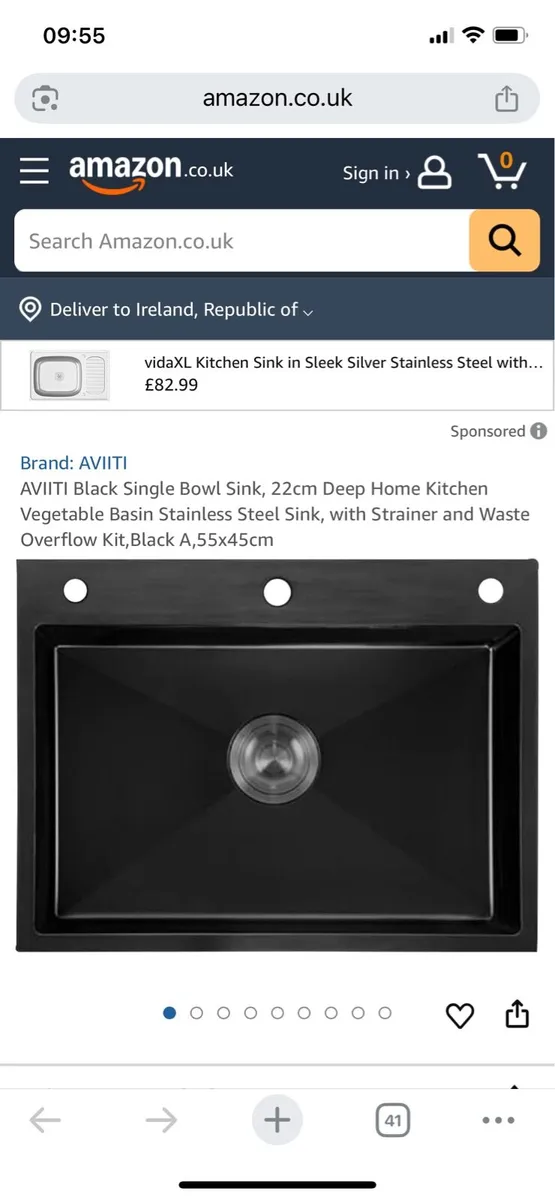 Black kitchen sink with all attachments - NEW! - Image 1